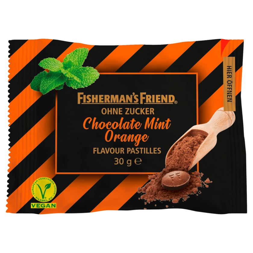 Fisherman's Friend Chocolate Mint Orange ohne Zucker 30g